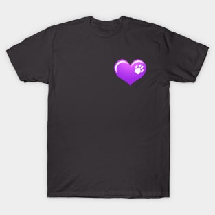 Paw on Heart, Purple T-Shirt